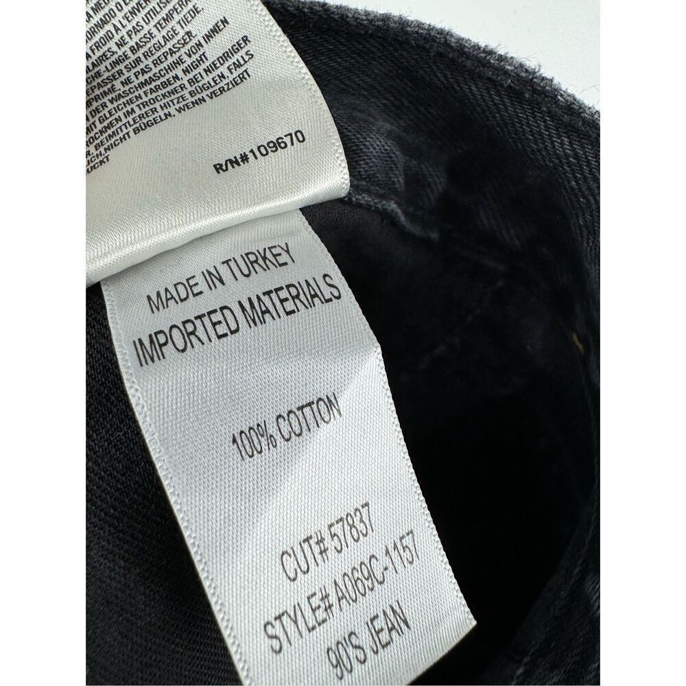 Agolde Women's Distressed Button Fly Straight 90's Jeans Charcoal Black Size 26 - Picture 6 of 6